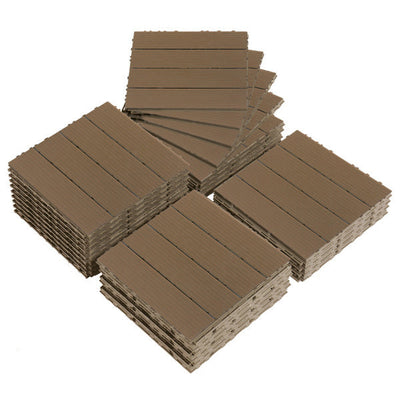 20pcs Light Coffee Colored PE Plastic Striped Outdoor Flooring