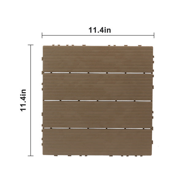 20pcs Light Coffee Colored PE Plastic Striped Outdoor Flooring