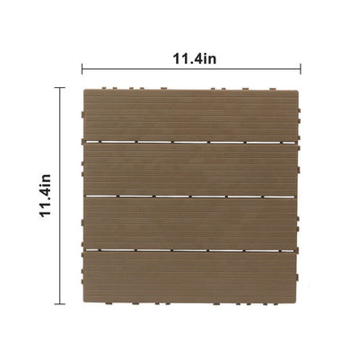 20pcs Light Coffee Colored PE Plastic Striped Outdoor Flooring