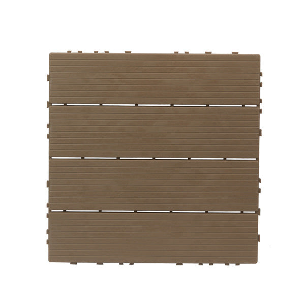 20pcs Light Coffee Colored PE Plastic Striped Outdoor Flooring