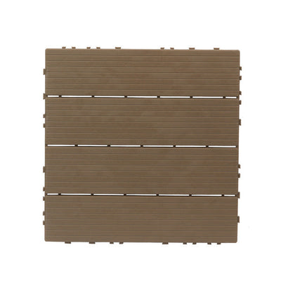 20pcs Light Coffee Colored PE Plastic Striped Outdoor Flooring