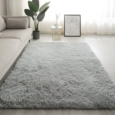 Silk Texture Tie-Dye Plush Carpet, Soft and Comfortable Home Decor Rug for Living Room and Bedroom