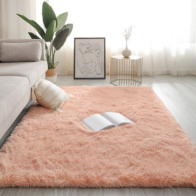 Silk Texture Tie-Dye Plush Carpet, Soft and Comfortable Home Decor Rug for Living Room and Bedroom