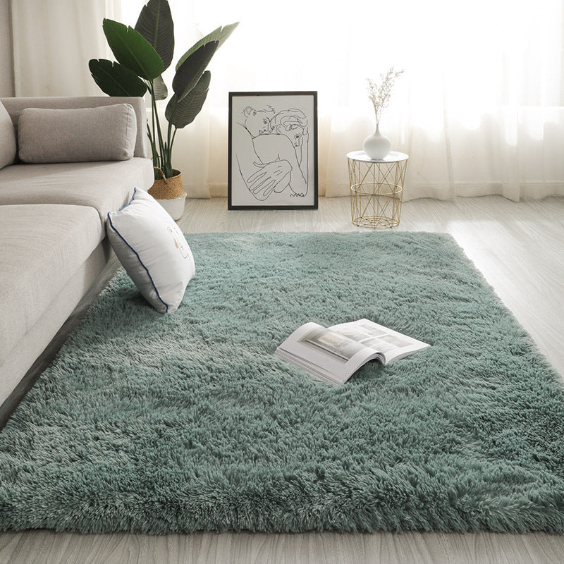 Silk Texture Tie-Dye Plush Carpet, Soft and Comfortable Home Decor Rug for Living Room and Bedroom