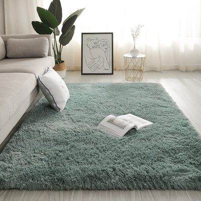 Silk Texture Tie-Dye Plush Carpet, Soft and Comfortable Home Decor Rug for Living Room and Bedroom