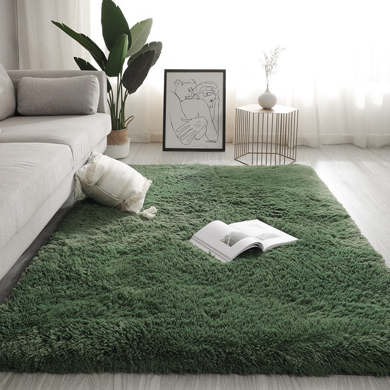 Silk Texture Tie-Dye Plush Carpet, Soft and Comfortable Home Decor Rug for Living Room and Bedroom