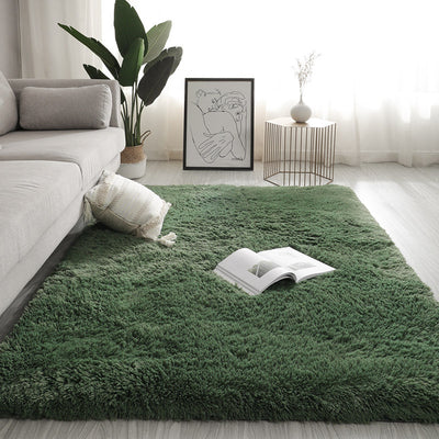 Silk Texture Tie-Dye Plush Carpet, Soft and Comfortable Home Decor Rug for Living Room and Bedroom
