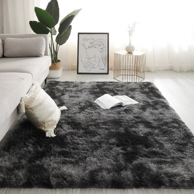 Silk Texture Tie-Dye Plush Carpet, Soft and Comfortable Home Decor Rug for Living Room and Bedroom