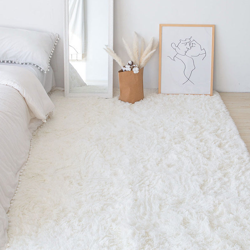 Silk Texture Tie-Dye Plush Carpet, Soft and Comfortable Home Decor Rug for Living Room and Bedroom
