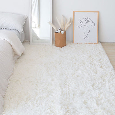 Silk Texture Tie-Dye Plush Carpet, Soft and Comfortable Home Decor Rug for Living Room and Bedroom