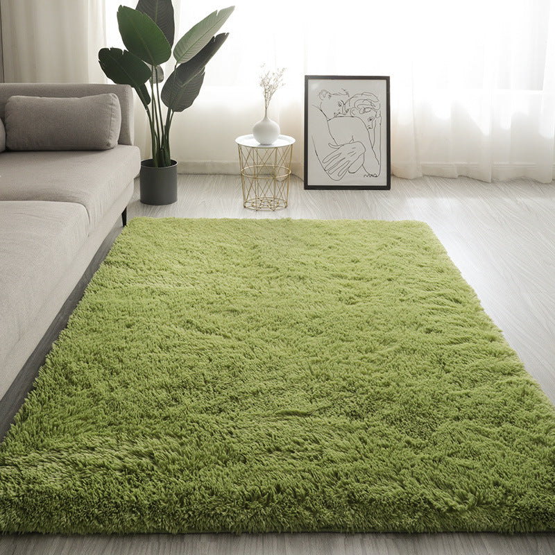 Silk Texture Tie-Dye Plush Carpet, Soft and Comfortable Home Decor Rug for Living Room and Bedroom