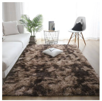 Silk Hair Tie-dyed Carpet Hair Plush Living Room Bedroom And Household, Dyeing Brown / 100x200cm